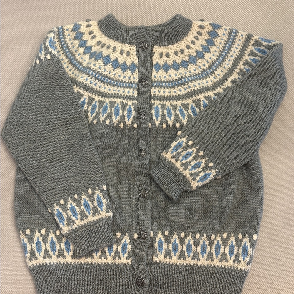Dale of Norway Vintage Pure Wool Gray and Cream Knit Sweater